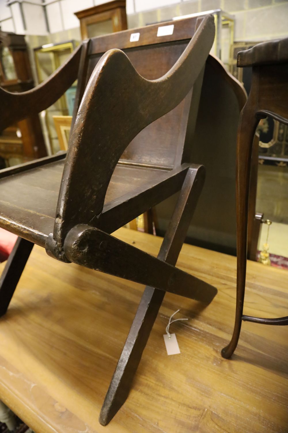 A Victorian oak Glastonbury armchair